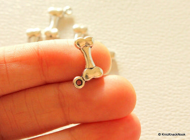 Bone Silver Tone Charms x 7